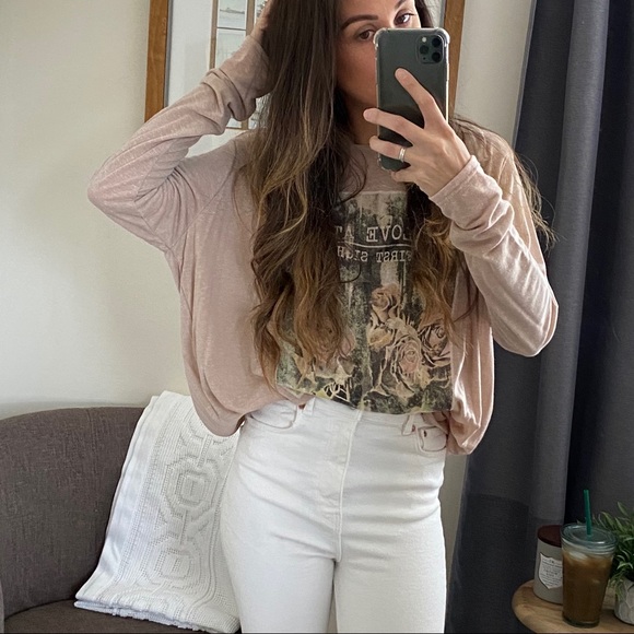 Tops - Dolman Sleeved Blush Graphic Tee Love at first...